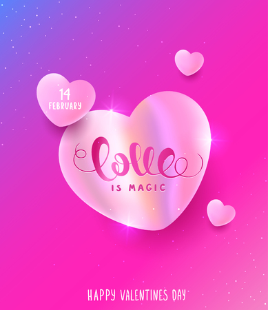 Amazing nacre hearts for design on Valentines Day. Vector illustrationのイラスト素材