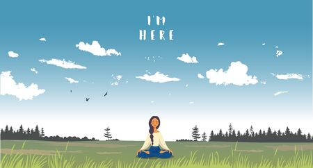 Meditation illustration background.のイラスト素材