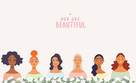 ?harming young girls for Womens Day Party celebration. Vector illustrationのイラスト素材