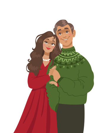 couple winterのイラスト素材