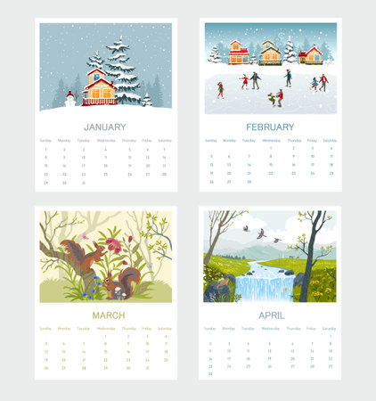 winter springのイラスト素材