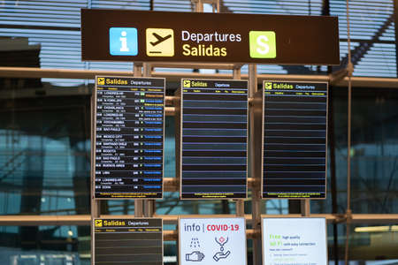 Departure board at Sydney Airport.の写真素材