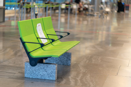 Empty seats in an airportの写真素材