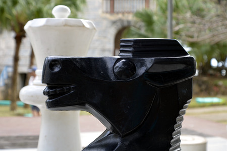 black horse statueの写真素材