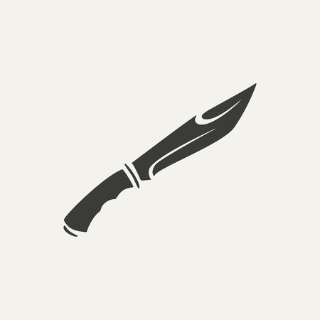 illustration of knife. Black and white styleのイラスト素材