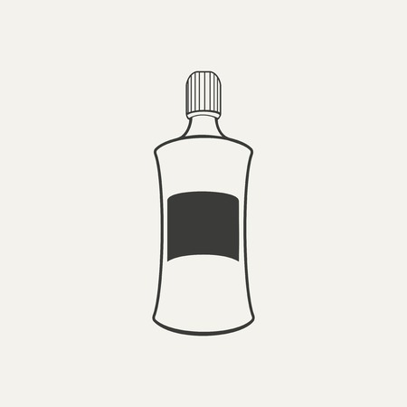 illustration of bottle. Black and white styleのイラスト素材