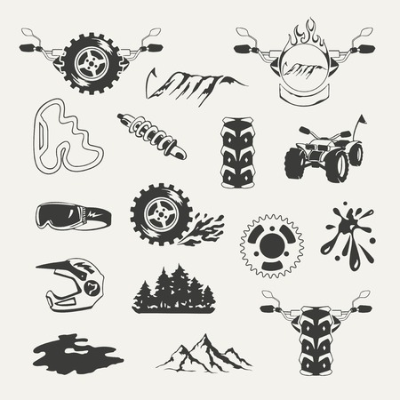 Set of extreme sports emblems, badges, labels and designed elementsのイラスト素材