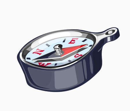 Illustration of a compass. Colored on white background.のイラスト素材