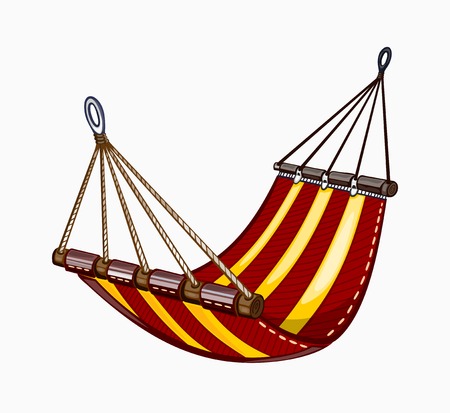 It is a painted hammock.  Colored on white background.のイラスト素材