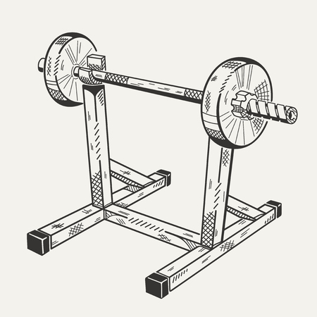 The image with illustration of training apparatus. Sports equipment.のイラスト素材