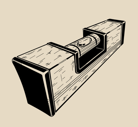 Building level - measuring instrument for conformity assessment of surfaces vertical or horizontal plane.のイラスト素材