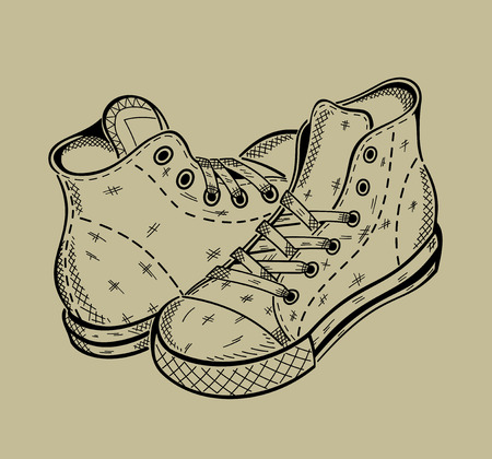 The image of sneakers. Sport shoes. Vector graphics.のイラスト素材