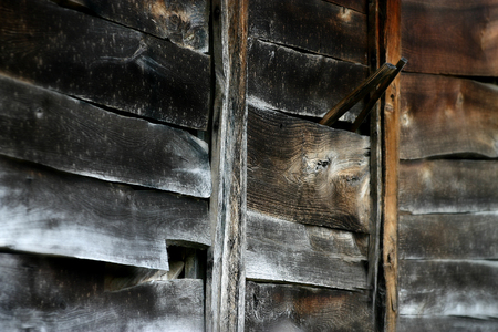 Texture of old wood strips closeupの写真素材