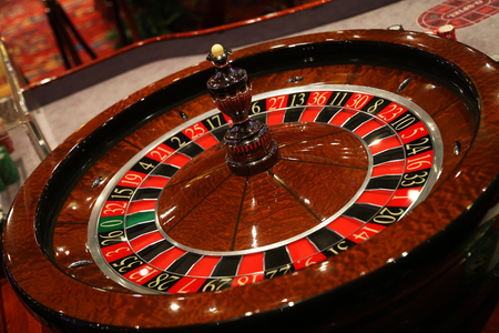Royal flush on a red background.の写真素材