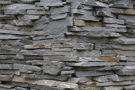 Stacked horizontal gray stone platesの写真素材