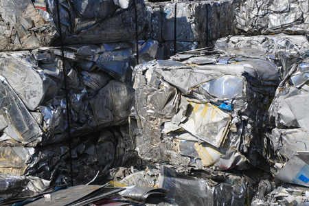 Scrap metal, wrecked and crushed partsの写真素材