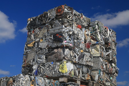 Scrap metal, wrecked and crushed partsの写真素材