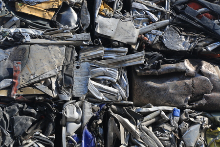 Scrap metal, wrecked and crushed partsの写真素材