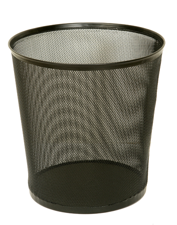 Empty trash, garbage black bin isolatedの写真素材