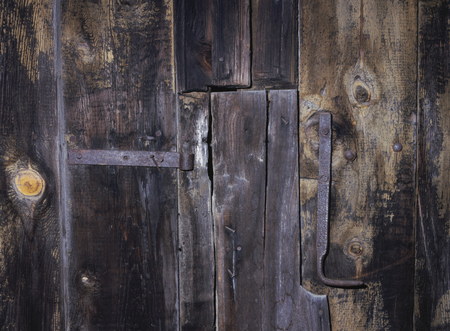 Exterior detail of a wooden tithe barn structureの写真素材