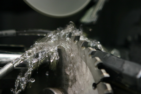 Closeup of a circular saws bladesの写真素材
