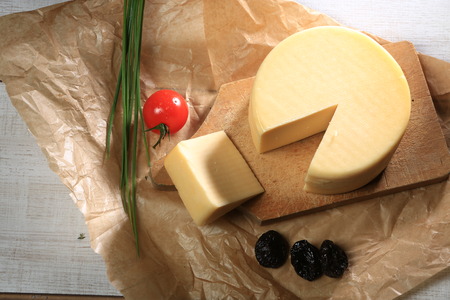 Different types of cheese slicesの写真素材
