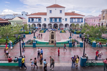Santiago de Cuba, Cuba on January 4, 2016: View on main squareのeditorial素材