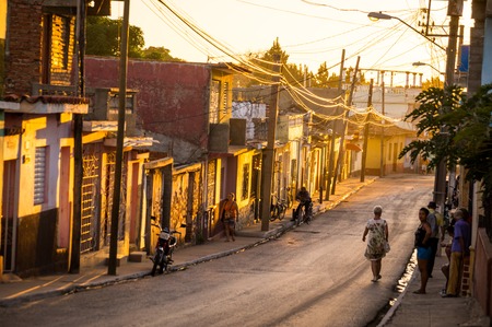Trinidad, Cuba on December 29, 2015 - Streetscene in afternoon lightのeditorial素材