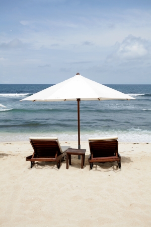 Beach rest pavilion in Gili island, Trawangan の写真素材