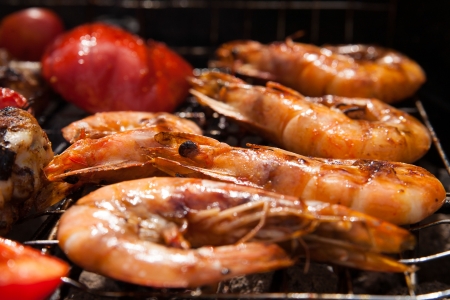 Grilled prawnsの写真素材