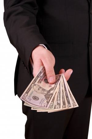 Businessman with american dollarsの写真素材