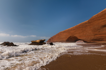 Red arch beach Legzira, Souss-Massa Draa, Moroccoの写真素材