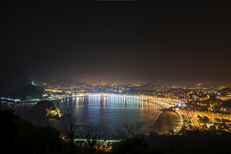 Donostia- San Sebastian at Night, Spainの写真素材