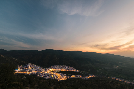Moulay Idris sunset, Moroccoの写真素材