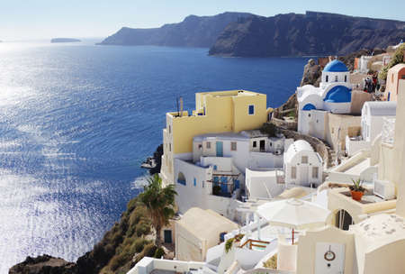 The Oia view from the top of the mountの写真素材