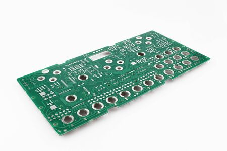 Multiplied printed circuit boards PCB isolated on the white background. PCB assembly.の写真素材