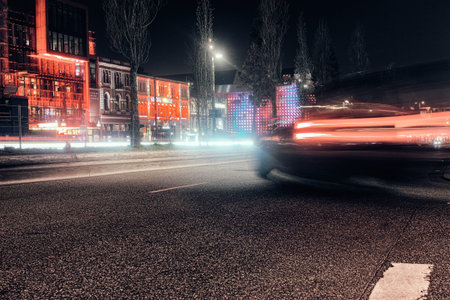 street view at nightのeditorial素材