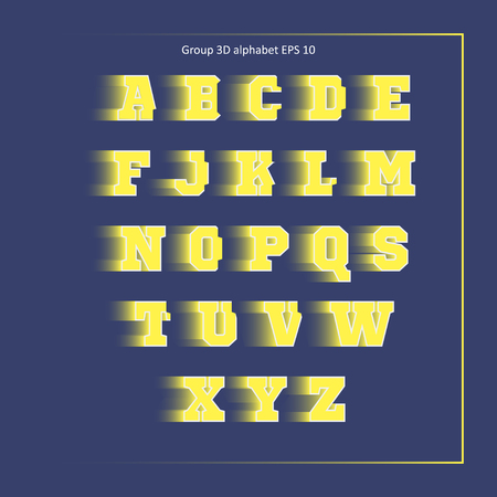 Alphabet yellow sport team on dark blue backgroundのイラスト素材