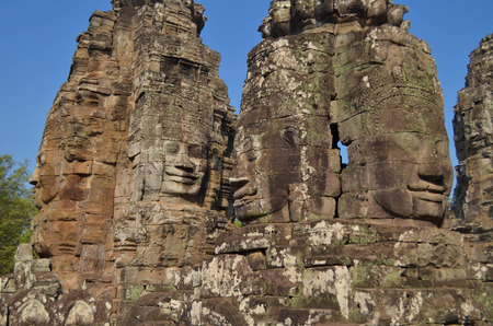 Bayon temple in Cambodiaの写真素材
