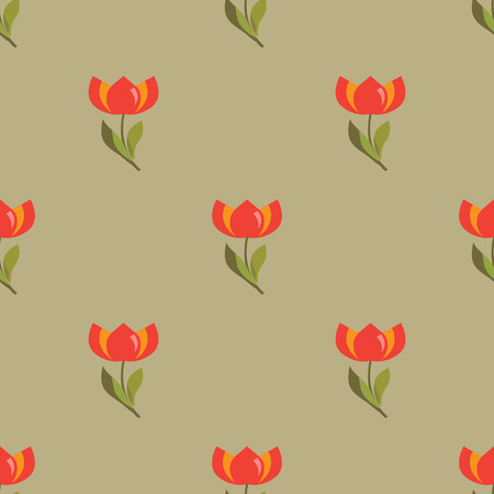Floral seamless pattern with tulipsのイラスト素材