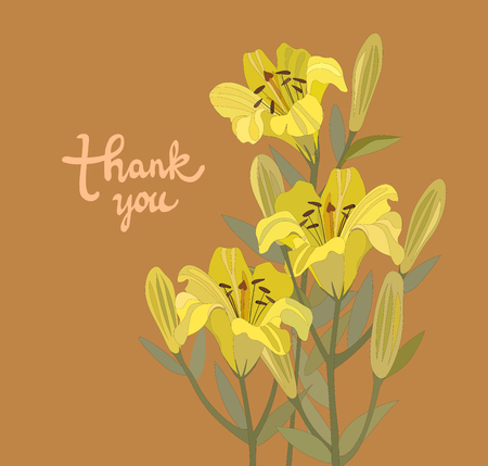 Template for greeting card with floral bouquet and a space for text.The illustration can be used for Thank you,Birthday,Valentines or Mother's Day cards.のイラスト素材