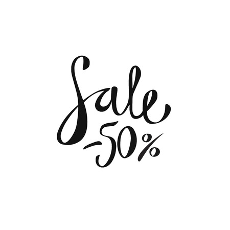 Sale. Hand drawn word. Brush pen lettering vector isolated illustrationのイラスト素材