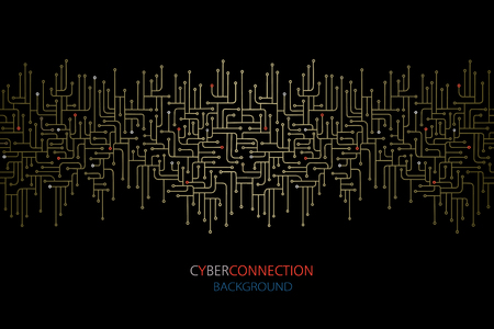 Cyber connection electronic circuit background. Circuit lines design vector illustration.のイラスト素材