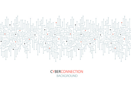 Cyber connection electronic circuit background.  Spu. Circuit lines design vector illustrationのイラスト素材