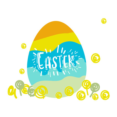 Easter egg postcard.Spring card. Happy easter vector gift cardのイラスト素材