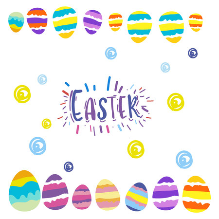 Easter egg postcard.Spring card. Happy easter vector gift cardのイラスト素材