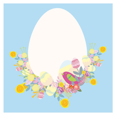 happy easter eggsのイラスト素材