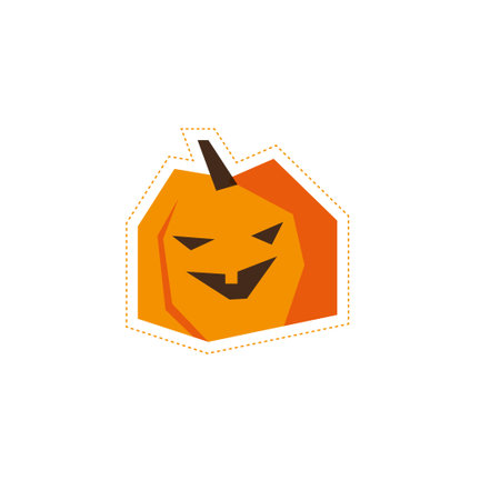 Halloween pumpkin icon. Vector illustration in flat style. Isolated on white background.のイラスト素材