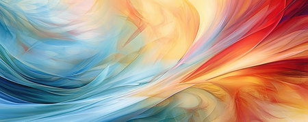 Harmony of colors, meditation. Abstract backgrounds in pastel colors. An oasis of peace. Painting for background, card, invitation, wallpaper, wall art decoration. in soft shades of blue and red. Generative AIの素材