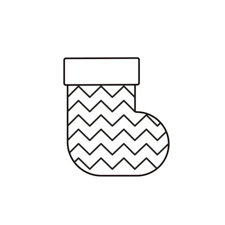Christmas stockings line icon. Christmas festive line symbol, New Year celebration or Xmas holiday winter season thin line vector icon or pictogramのイラスト素材